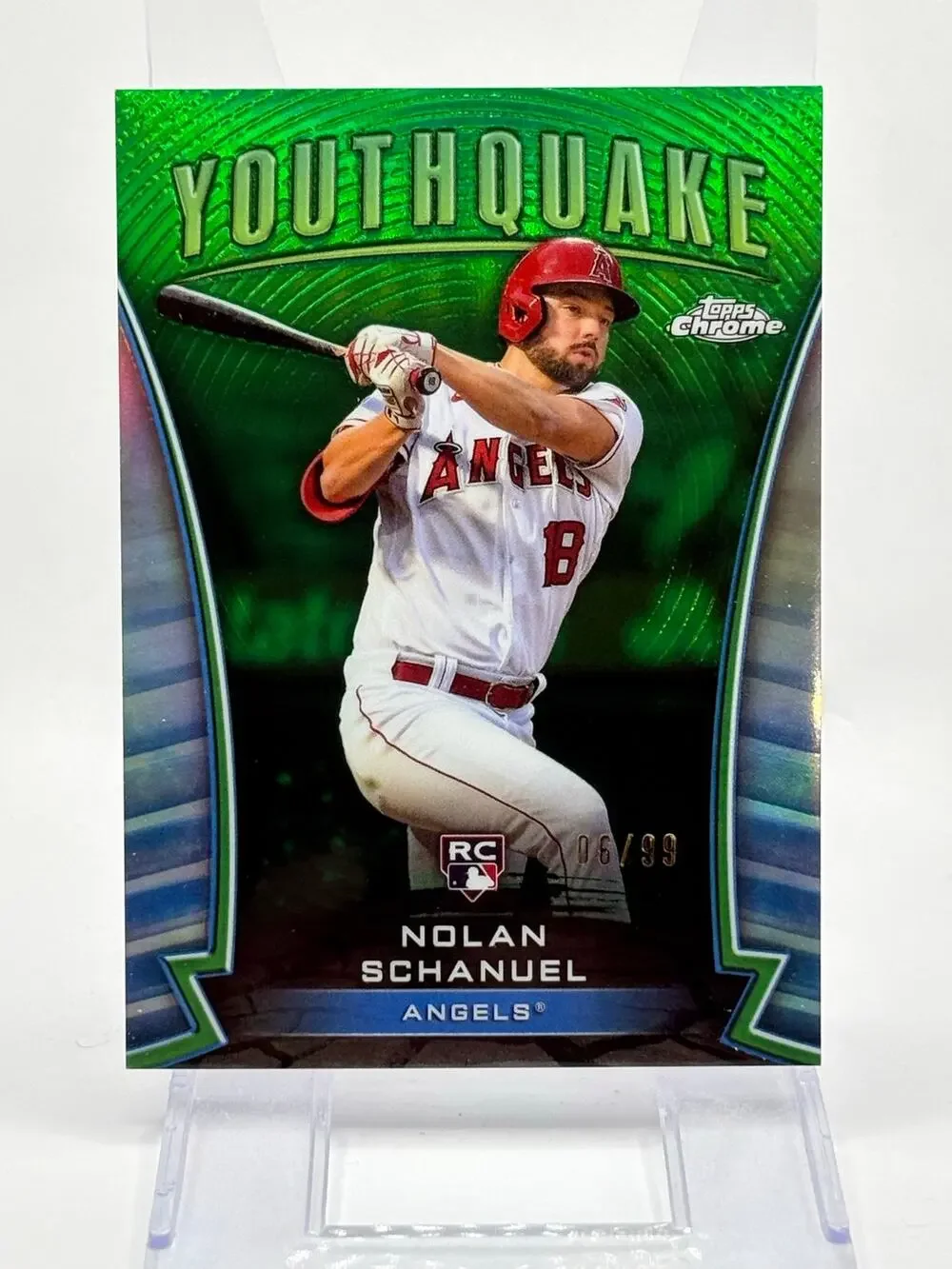 2024 Topps Chrome Nolan Schanuel Rookie Green Youthquake Refractor 6/99 Angels